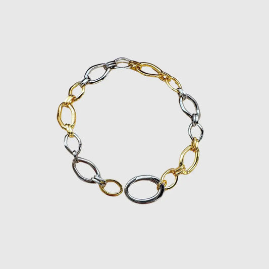 Mixed Metal Stainless Steel Chain Bracelet For Women