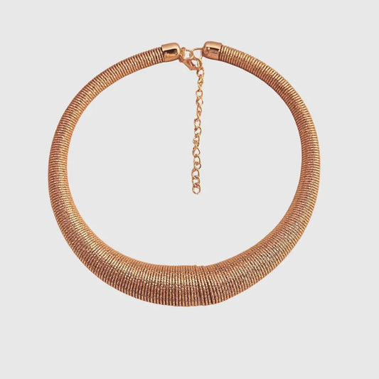 Bold Gold/ Silver Tubular Choker Necklace