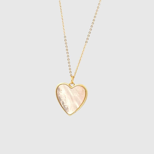 18K Gold-Plated Mother-of-Pearl Heart Necklace