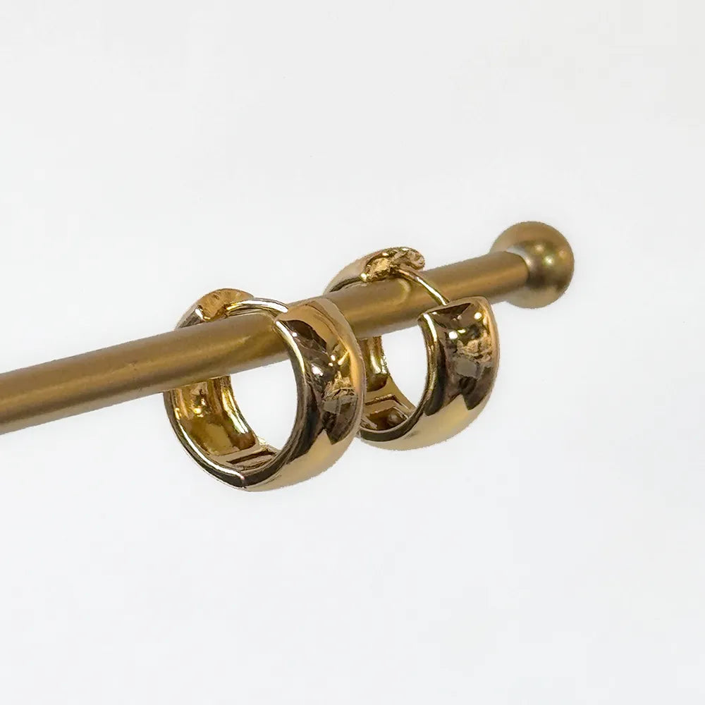 Bold 18K Gold Plated Huggie Hoops - 2Mm Everyday Statement - Available at Julie Saldivia Jewelry