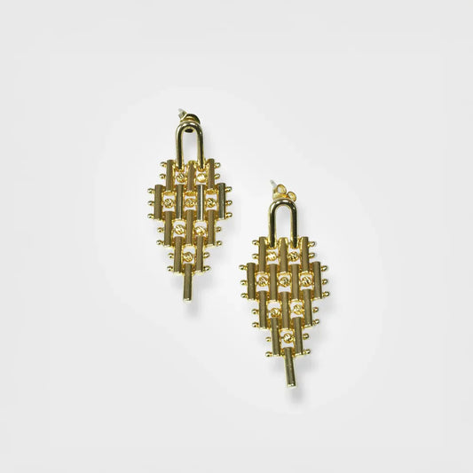 Bold Bar Gold Statement Earrings