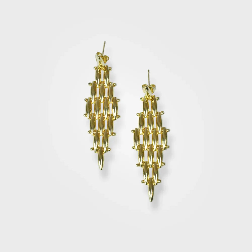 Bold Gold Chain Link Statement Earrings