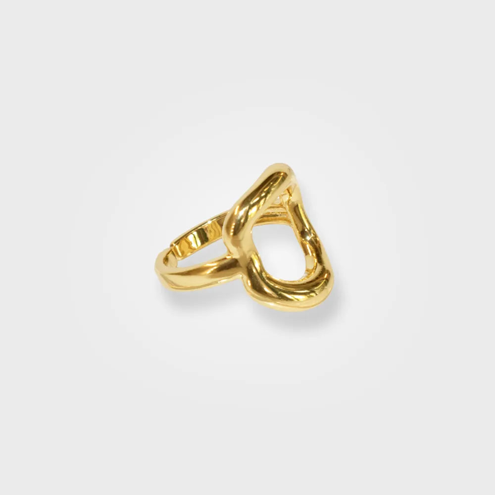 Bold Heart Gold Ring - Sculptural 18K Plated Statement - Available at Julie Saldivia Jewelry