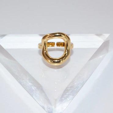 Bold Heart Gold Ring - Sculptural 18K Plated Statement