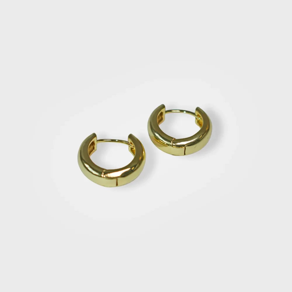 Bold Mini Hoop Earrings - Gold Plated Chunky Style