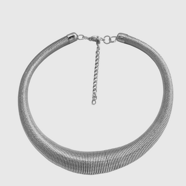 Bold Gold/ Silver Tubular Choker Necklace