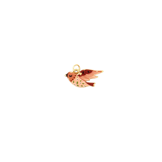 Enamel flying bird charm for personalized Charm Bar bracelets and necklaces.