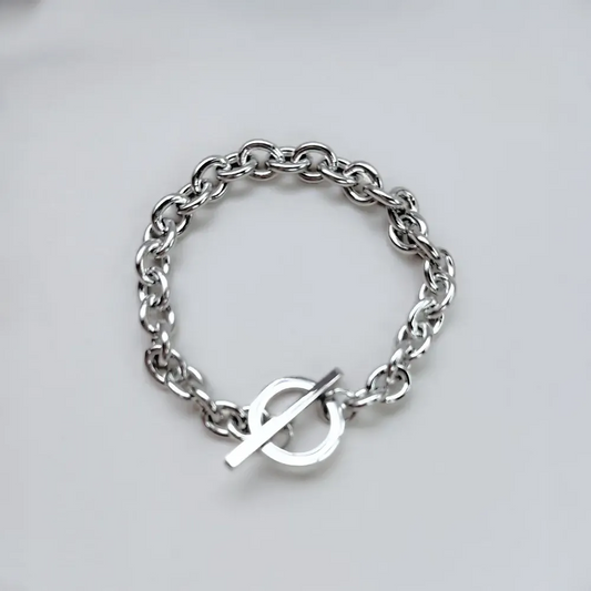 Chunky 316L Stainless Steel Toggle Bracelet