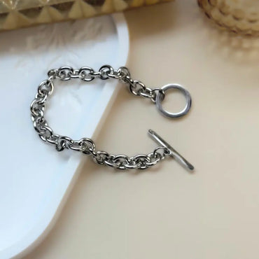 Chunky 316L Stainless Steel Toggle Bracelet
