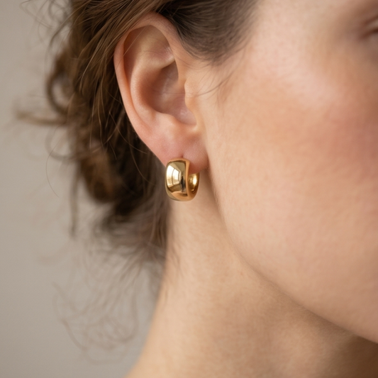 Chunky Gold Huggie Hoop Earrings | Julie Saldivia