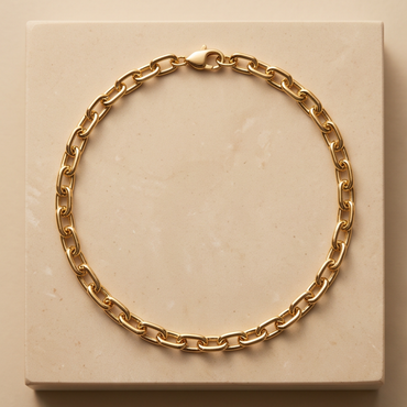 Élan Link 18-inch 18K gold plated brass oval link necklace