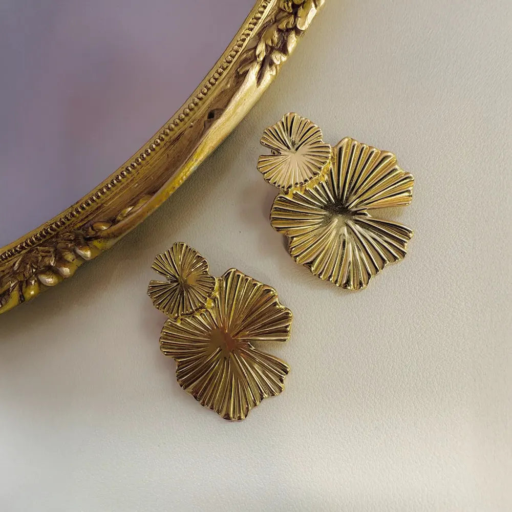 Golden Bloom Statement Drop Earrings