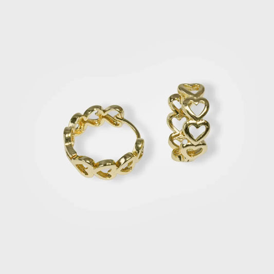 Heart Mini Hoop Gold Earrings