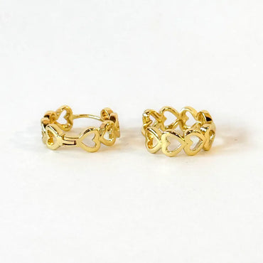 Heart Mini Hoop Gold Earrings