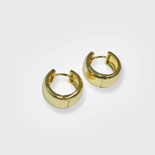 Minimalist 18K Gold Plated Huggie Hoops - 1Mm Sleek Everyday Style - Available at Julie Saldivia Jewelry