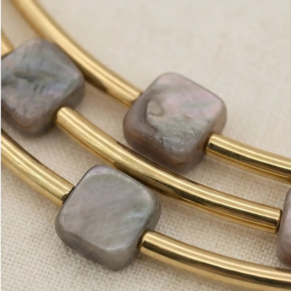 Organic Freshwater Pearl Choker Necklace in 18K Gold Plated | Julie Saldivia