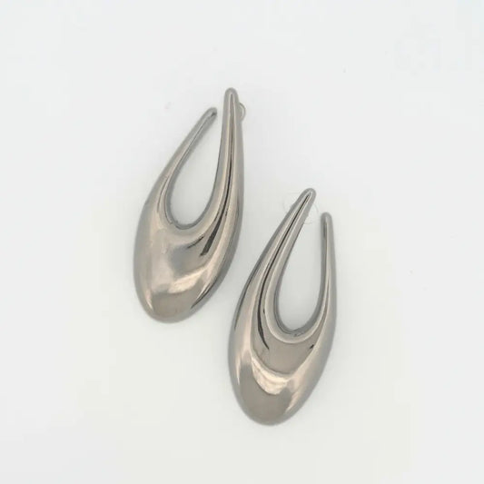Statement Earrings – Sculptural Drop Design in Gold & Silver (2.5”)