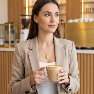 18K Gold Plated Coffee Cup Necklace