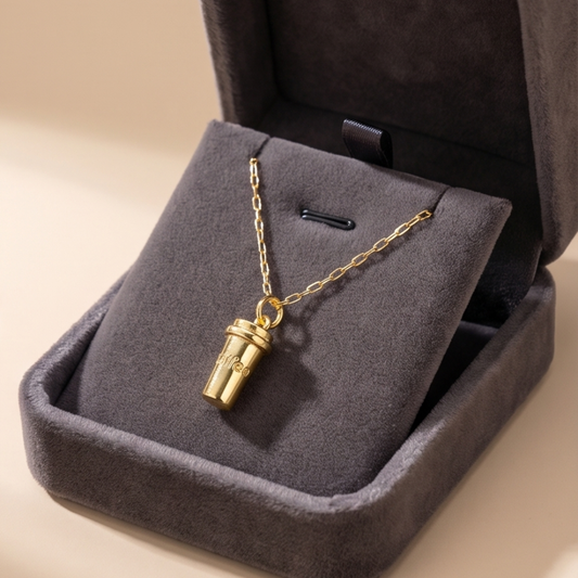 18K Gold Plated Coffee Cup Necklace
