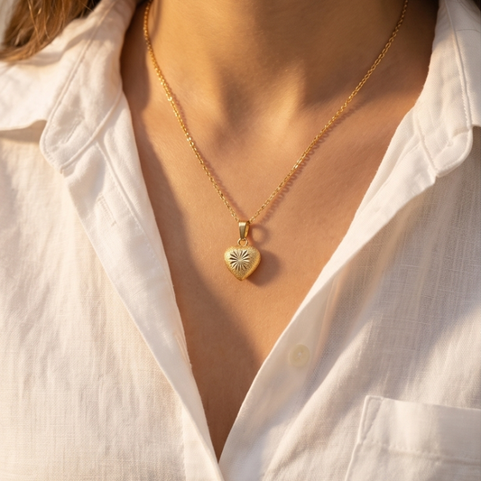 18K Gold Plated Heart Pendant Necklace