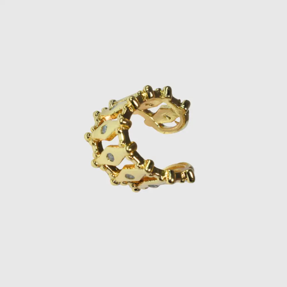 ear cuff no piercing, gold ear cuff, crossover ear cuff, pavé ear cuff, crystal ear cuff, adjustable ear cuff, stacking cuff earring, minimalist ear cuff, womens ear cuff
