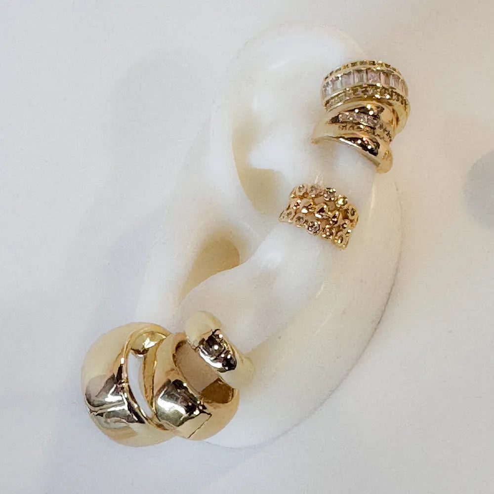 Bold 18K Gold Plated Huggie Hoops - 2mm Everyday Statement
