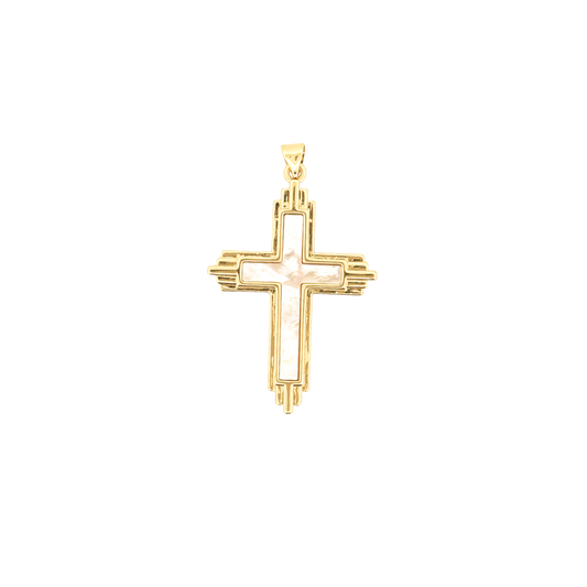 Mother of Pearl cross charm for personalized Charm Bar bracelets and necklaces.