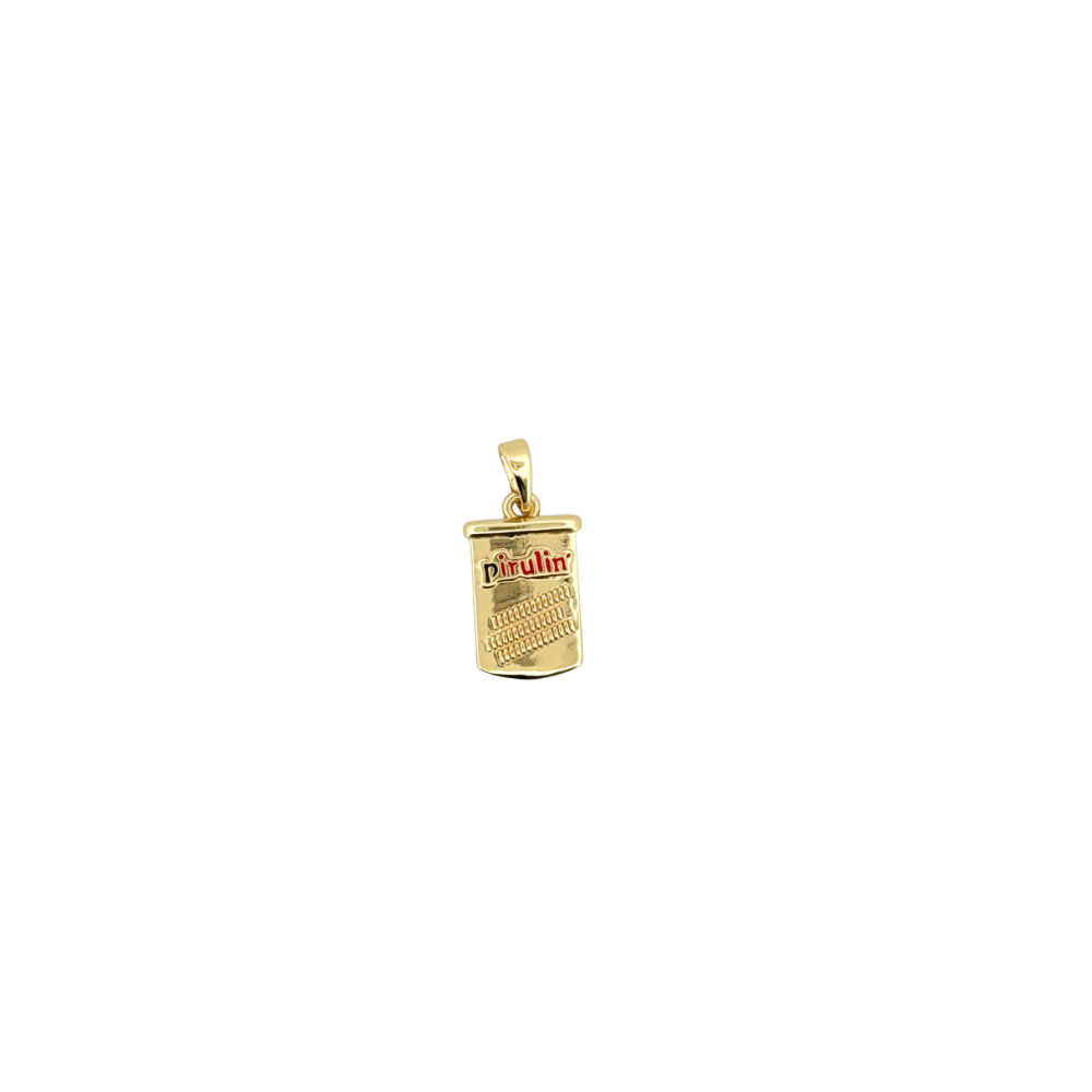 Gold Venezuelan wafer tin inspired charm for personalized Charm Bar jewelry.