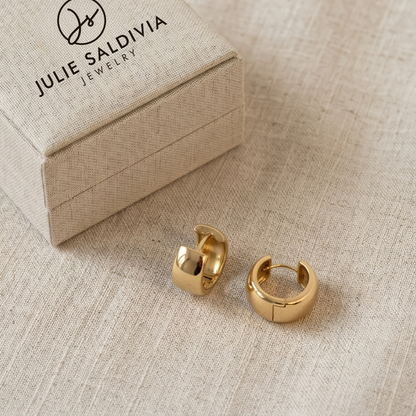 Chunky Gold Huggie Hoop Earrings | Julie Saldivia