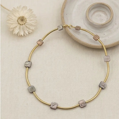 Organic Freshwater Pearl Choker Necklace in 18K Gold Plated | Julie Saldivia