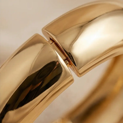 gold dome bracelet clasp detail high shine finish