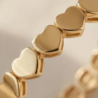 Heart Stretch Bracelet – Gold or Silver Elastic Beaded Bracelet for Women