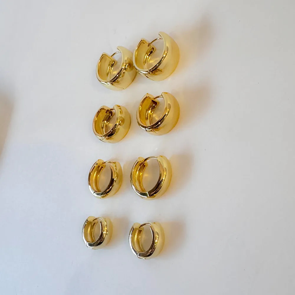 Minimalist 18K Gold Plated Huggie Hoops - 1mm Sleek Everyday Style