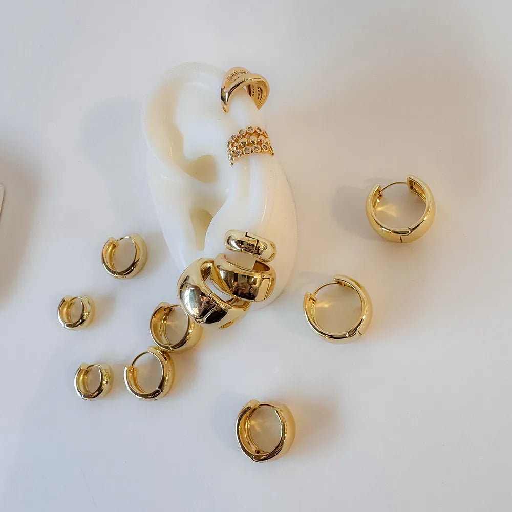 Minimalist 18K Gold Plated Huggie Hoops - 1mm Sleek Everyday Style