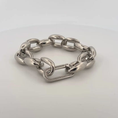 Chunky Silver Link Bracelet – Stainless Steel 316L