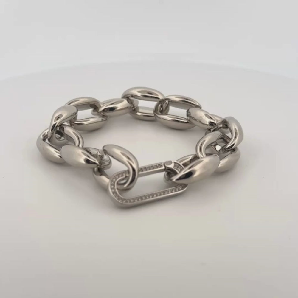 Chunky Silver Link Bracelet – Stainless Steel 316L