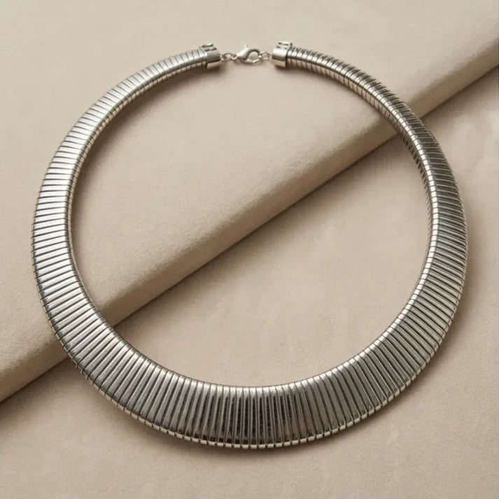 Silver Snake Chain Statement Necklace