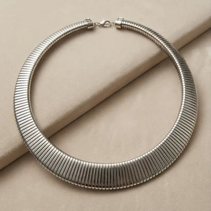 Silver Snake Chain Statement Necklace