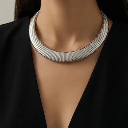 Silver Snake Chain Statement Necklace