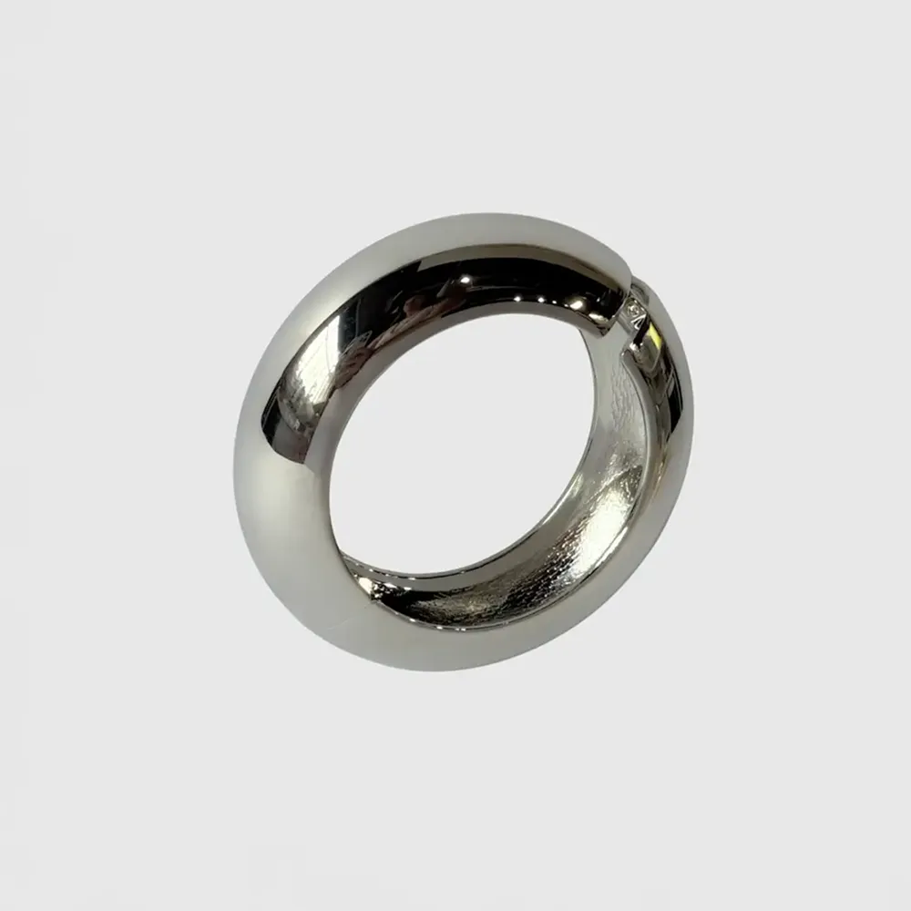 Stainless Steel Bold Dome Bangle Bracelet For Women