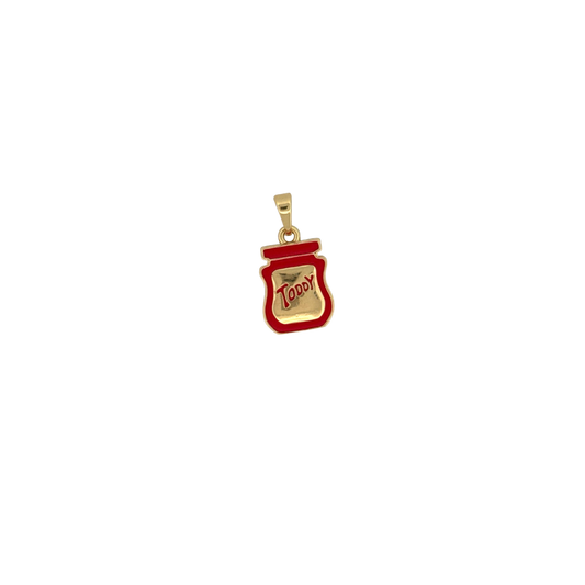 Gold enamel Venezuelan chocolate drink charm for personalized Charm Bar jewelry.